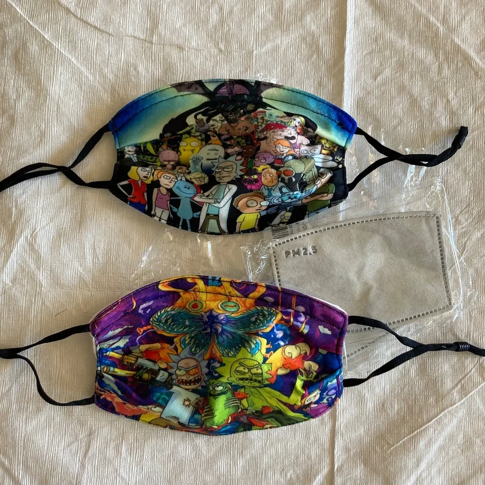 Two Rick & Morty Face Masks New